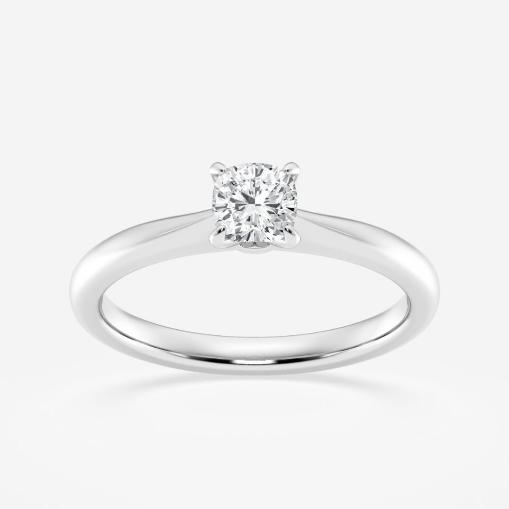 1/2 ctw Cushion Lab Grown Diamond Petite Solitaire Engagement Ring